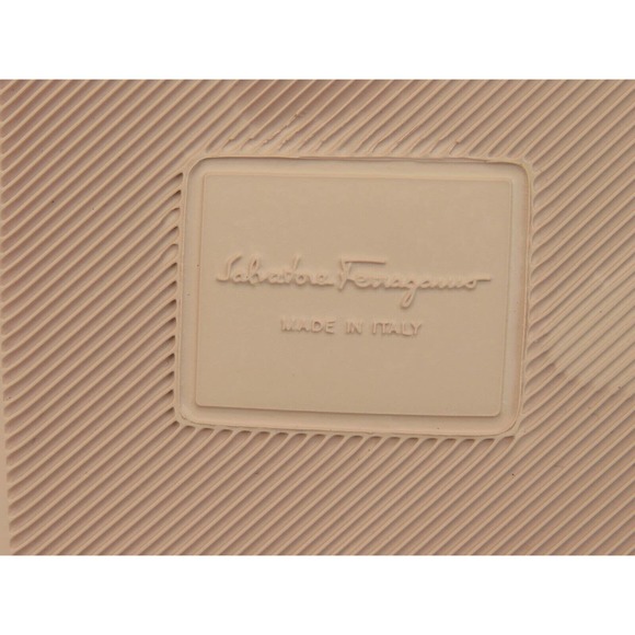 NIB FERRAGAMO GROOVY 11 PINK RUBBER SILVER GANCINI BIT LOGO SANDALS SLIDES 11 M - Picture 12 of 13